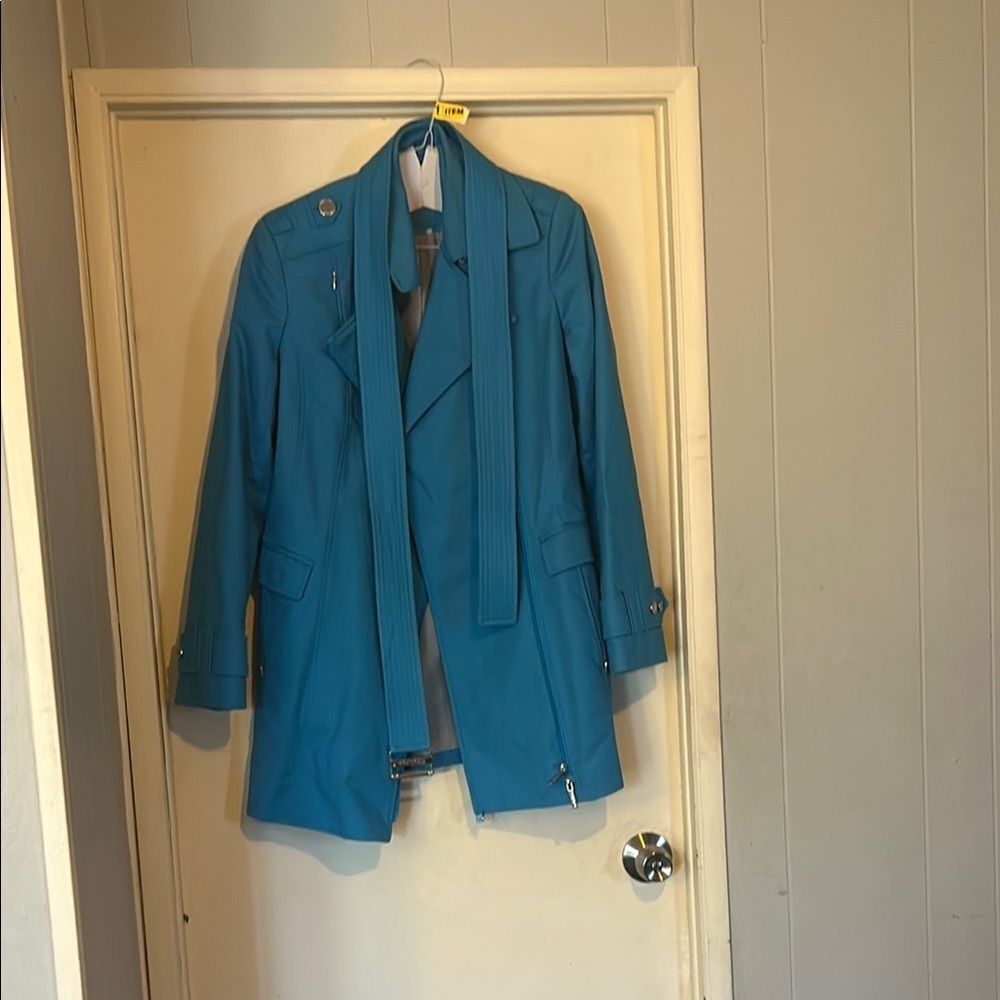 Calvin Klein Blue Trench Coat - Picture 1 of 7